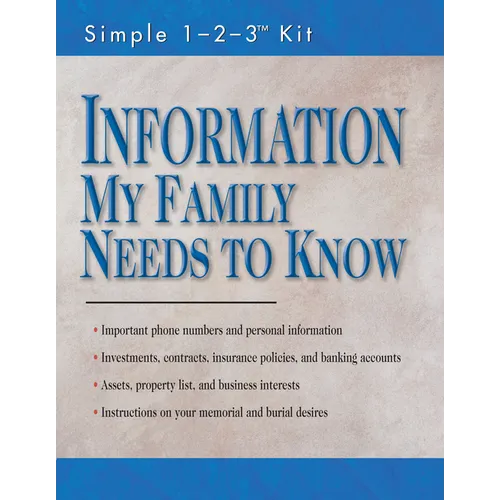 Information My Family Needs to Know (Folder - Simple 1-2-3 Kit) - Loose Leaf