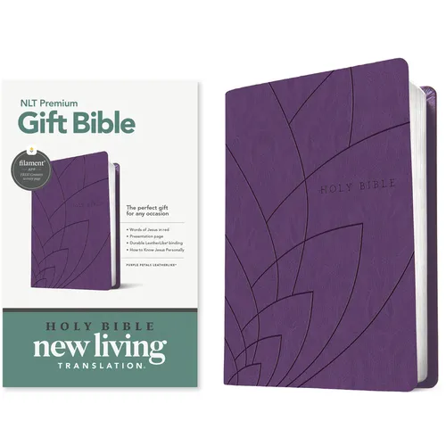 Premium Gift Bible Nlt, Filament Enabled (Leatherlike, Purple Petals, Red Letter) - Imitation Leather
