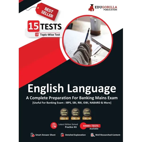 General English For Banking Mains Exam 2023 - 15 Solved Topic-wise Tests For SBI/IBPS/RBI/IDBI Bank/Nabard/Clerk/PO/Competitive Exams with Free Access - Paperback