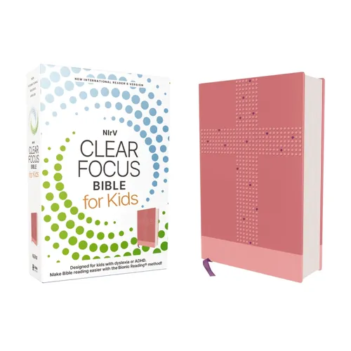 Nirv, Clear Focus Bible for Kids (Help Kids with ADHD or Dyslexia Read with Confidence), Leathersoft, Pink: Help Kids with ADHD or Dyslexia Read with - Leather