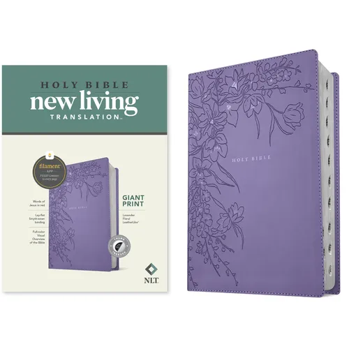 NLT Giant Print Bible, Filament Enabled (Leatherlike, Lavender Floral, Indexed, Red Letter) - Imitation Leather