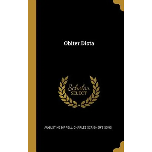 Obiter Dicta - Hardcover