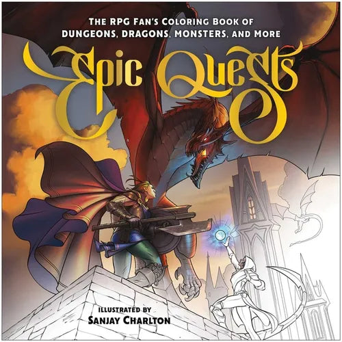 Epic Quests: The RPG Fan's Coloring Book of Dungeons, Dragons, Monsters, and More - Paperback