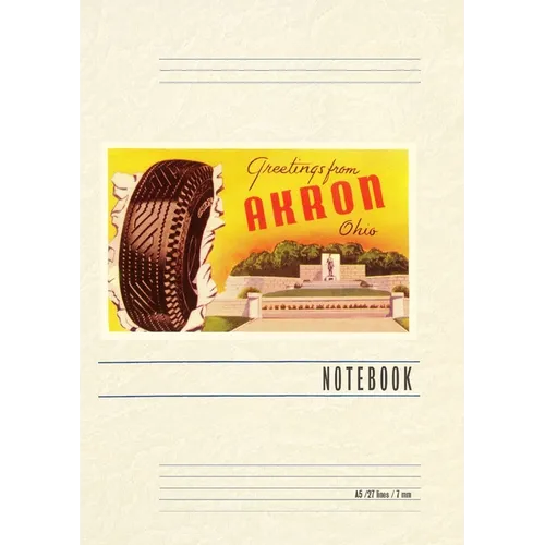 Vintage Lined Notebook Greetings from Akron - Paperback