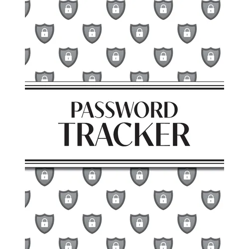 XL Large Print Password Tracker (Lock Shield Gray): 8