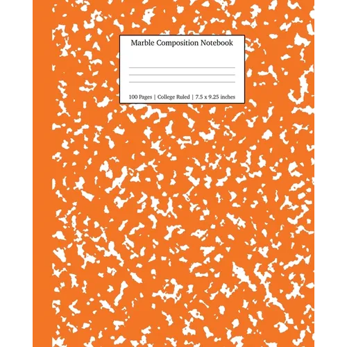 Marble Composition Notebook College Ruled: Pumpkin Marble Notebooks, School Supplies, Notebooks for School - Paperback