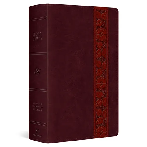 ESV Giant Print Personal Size Bible, Red Letter (Trutone, Mahogany, Trellis Design) - Imitation Leather