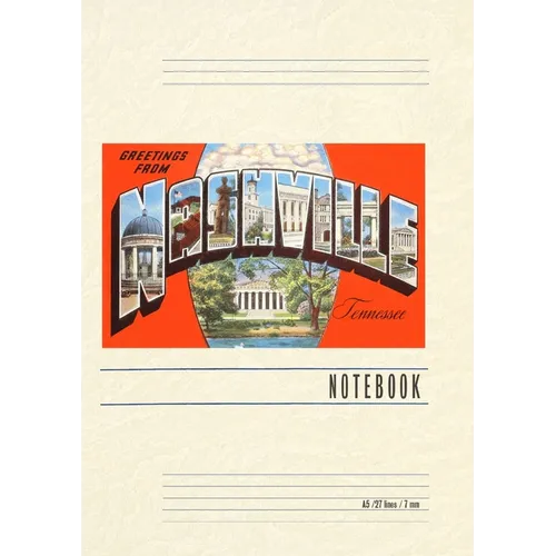 Vintage Lined Notebook Greetings from Nashville, Tennessee - Paperback