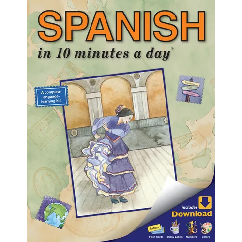 Spanish in 10 Minutes a Day: Language Course for Beginning and Advanced Study. Includes Workbook, Flash Cards, Special Labels, Menu Guide, Software, G - Paperback