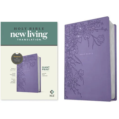 NLT Giant Print Bible, Filament Enabled (Leatherlike, Lavender Floral, Red Letter) - Imitation Leather