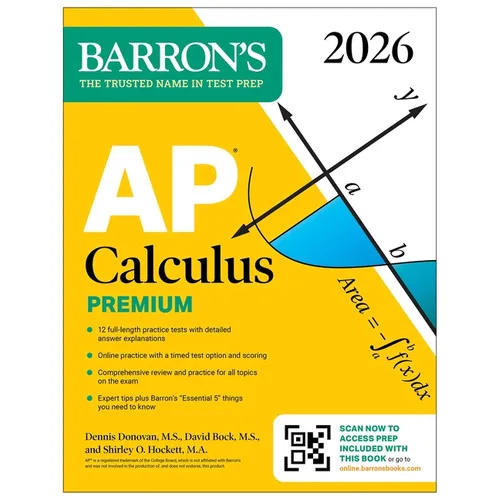 AP Calculus Premium, 2026: Prep Book with 12 Practice Tests + Comprehensive Review + Online Practice - Paperback